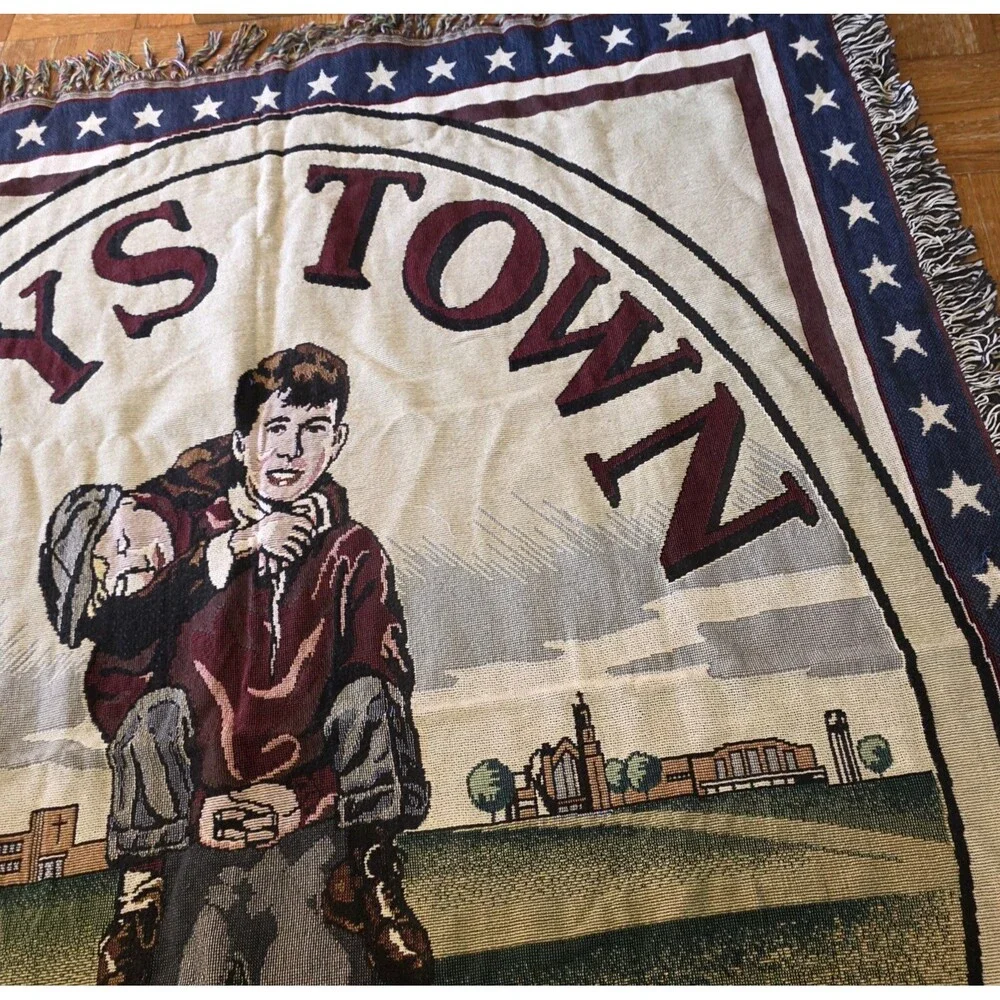 Boys Town Tapestry Throw Americana Nostalgia Memorabilia Children Brothers
